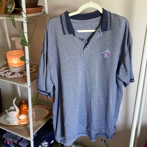 🏒 Vintage Columbus Blue Jackets Knit Polo - Oversized NHL Team Shirt - Picture 2 of 6